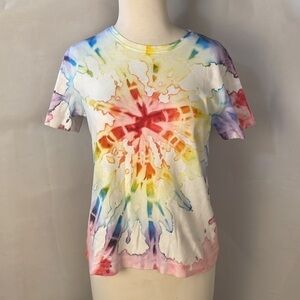 𝅺van Heusen Rainbow Tye Dye 100% Cotton Tee T-Shirt